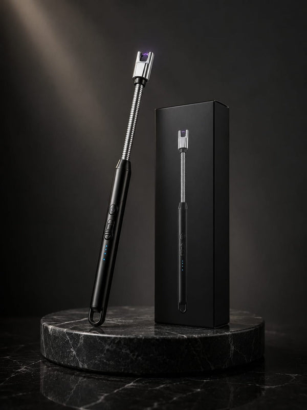 ATYOURMART USB Rechargeable Electric Plasma Arc Lighter – Windproof Flameless Flexible Long Neck Candle Lighter